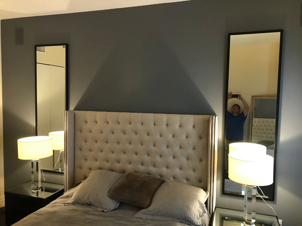 NYC custom mirror in bedroom